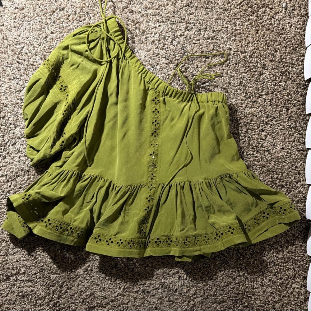 Olive Green One-Shoulder Top